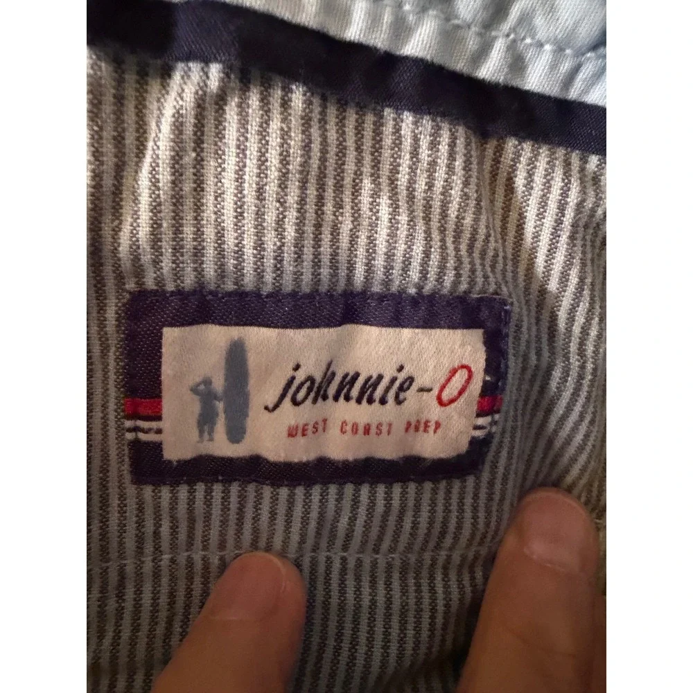 Faherty Mens Light Blue Chino Shorts Embroidered Surfer Logo Size 32